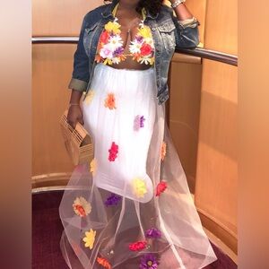 Two piece floral skirt set